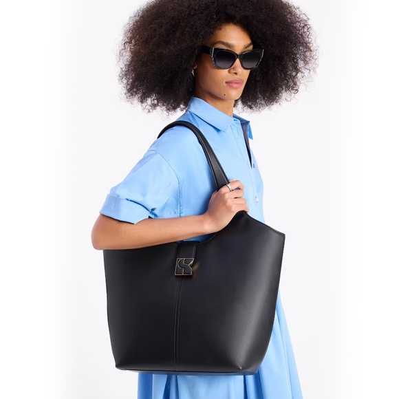 Kate Spade Dakota Large Smooth Napa Leather Tote - Black - Picture 5 of 8